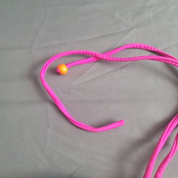 Op Swimsuit Womens 5 Pink Striped Bikini Onepiece Y2K Cutout Halter Beach Travel - Picture 2 of 9